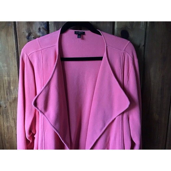 Talbots Plus 3X Coral Open Front Cardigan Capsule Piece Transitional Preppy - Picture 2 of 6